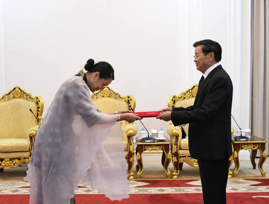 Lao President Receives Credentials from Nine Foreign Ambassadors
